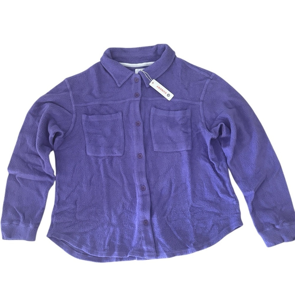 Sundry Fuzzy Collar Shirt NWT